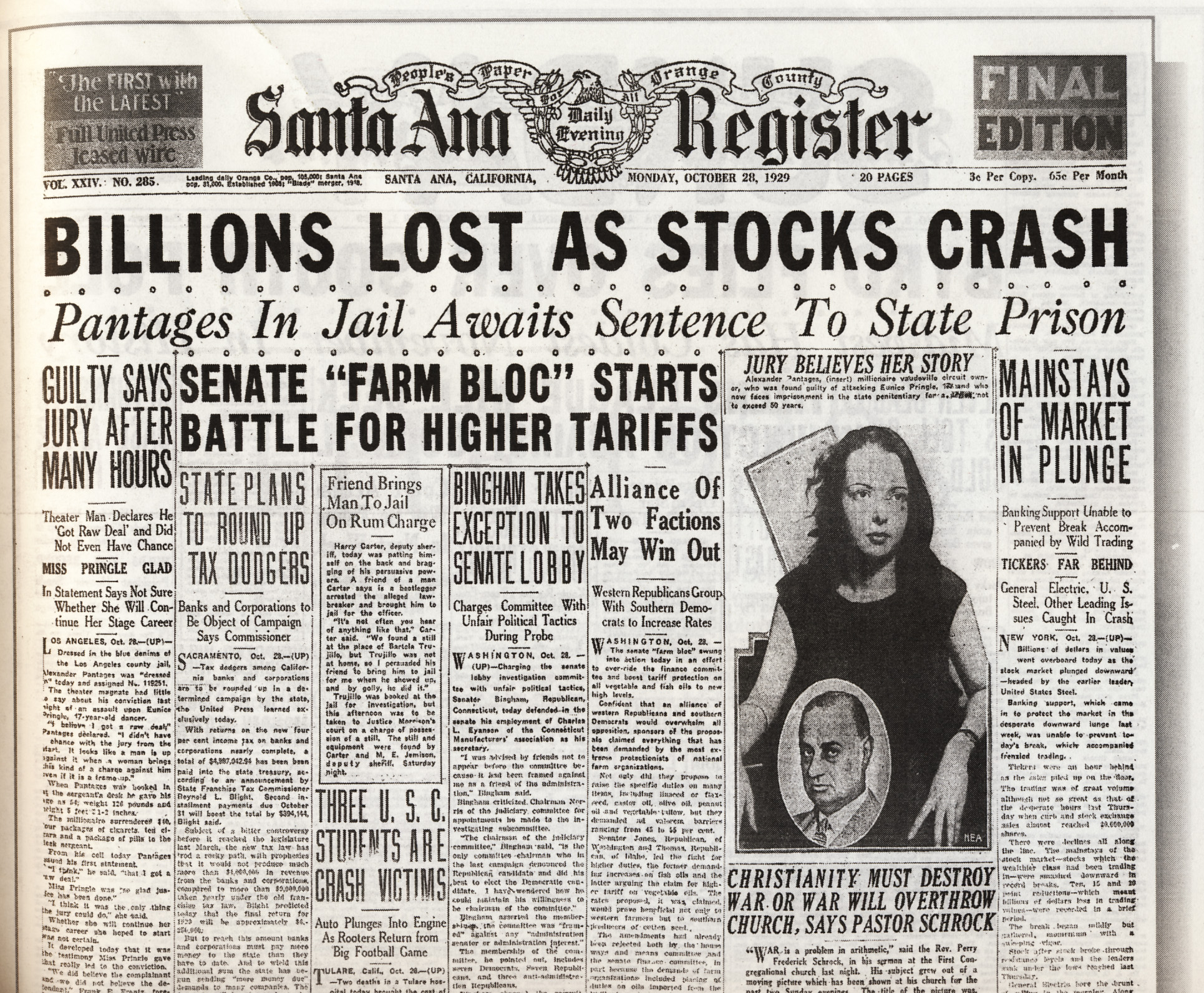 immediate cause of stock market crash in 1929
